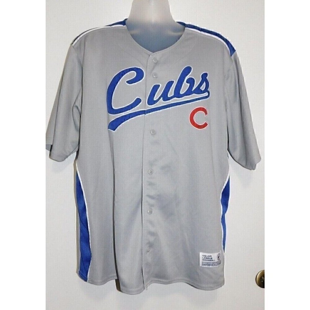 DYNASTY gray & blue Chicago CUBS jersey 100% polyester, size 2XL